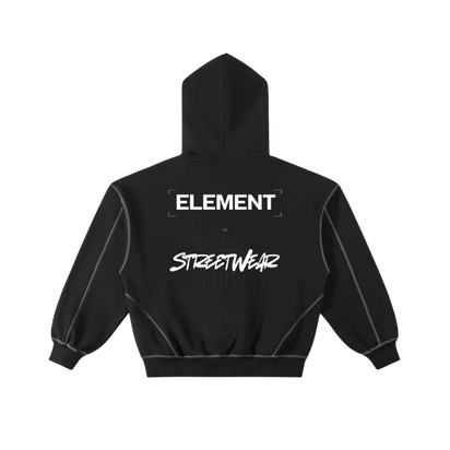 Contrast-Stitched Zip Hoodie