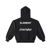 Contrast-Stitched Zip Hoodie